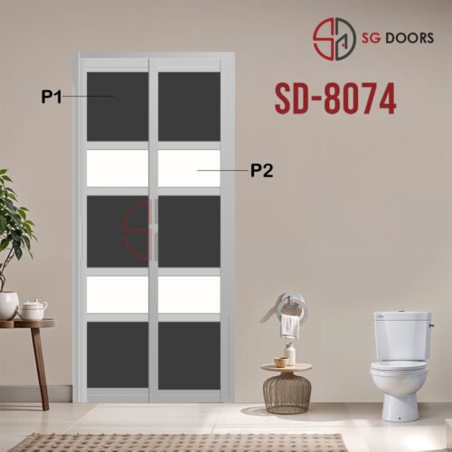 Aluminium Slide & Swing Toilet Door SD-8074