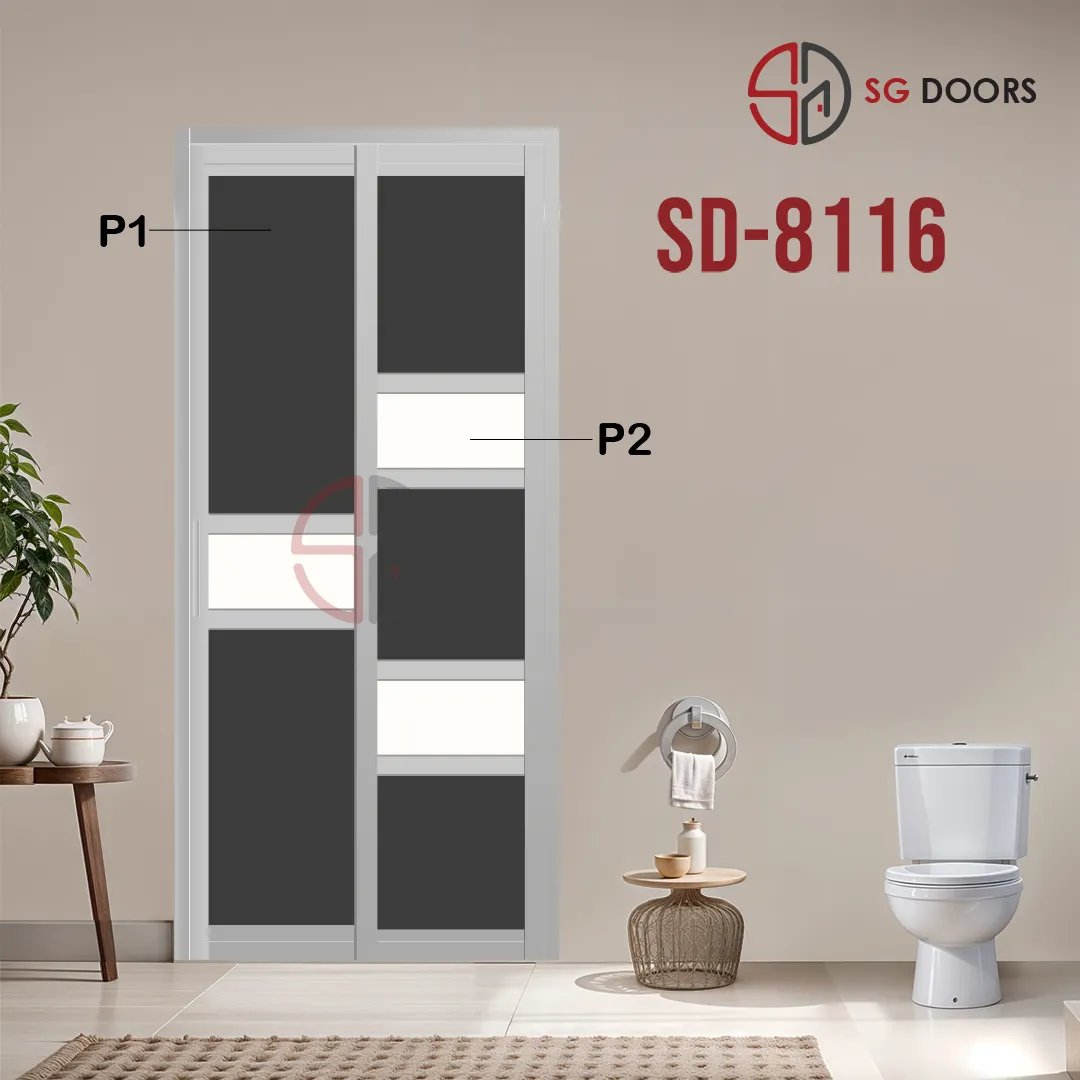 Aluminium Slide & Swing Toilet Door SD-8116