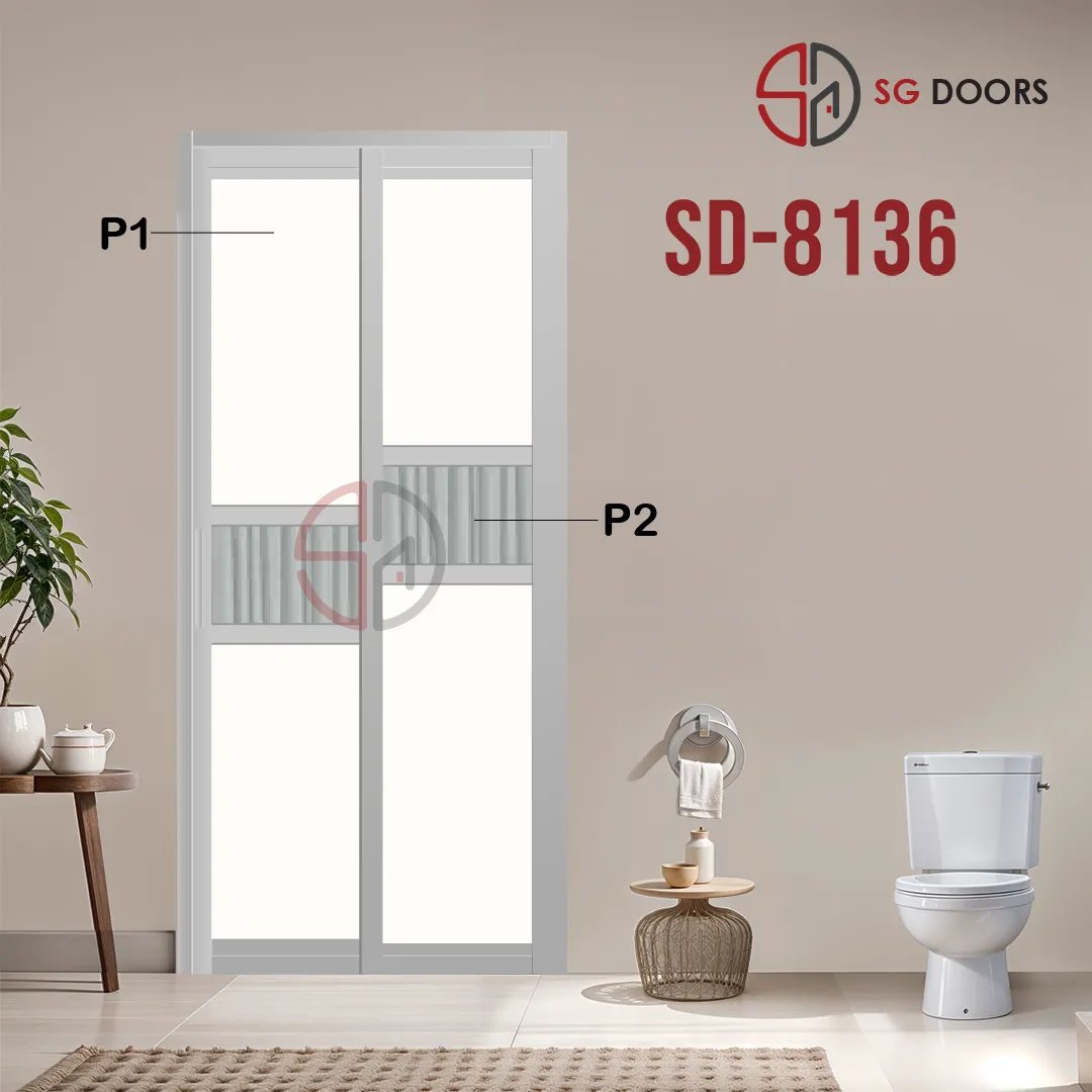 Aluminium Slide & Swing Toilet Door SD-8136