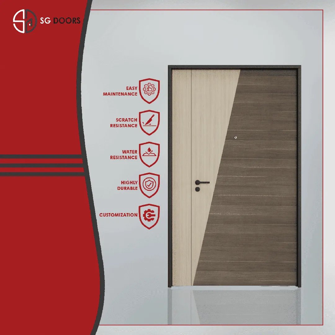 Two Tone Laminate Main Door-CS-6640-W-Almond-Tulipwood & HZ-6503-W-Pato-Bargish-Oak Two Tone Laminate Main Door-CS-6640-W-Almond-Tulipwood & HZ-6503-W-Pato-Bargish-Oak
