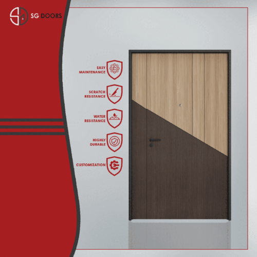 Two Tone Laminate Main Door-NV-6677-W-Baloney-Walnut & IA-5808-W-Indian-Walnut