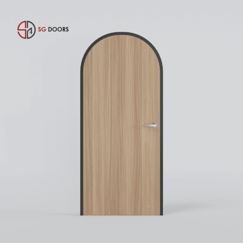 Arch Top Laminate Bedroom Door-NV-6677-W-Baloney-Walnut