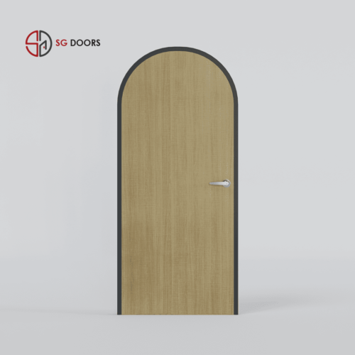 Arch Top Laminate Bedroom Door-NV-8446-W-Ripped-Wood