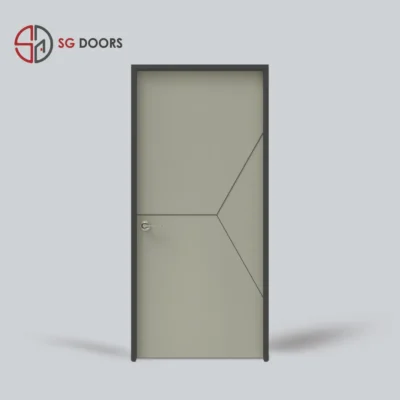 Groove Line Bedroom Door-CN-6483-P-Concrete