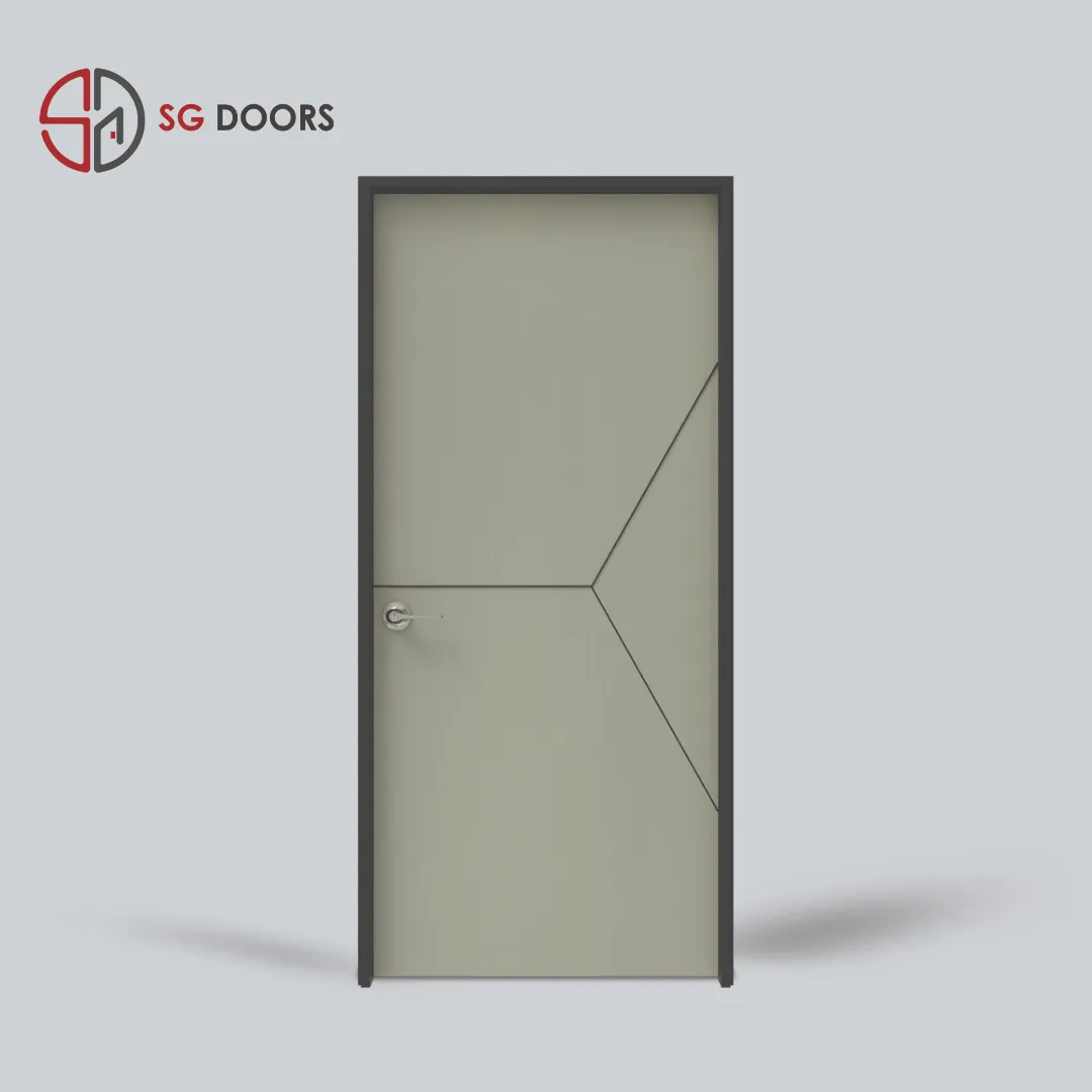 CCW6513-Gray-Owl Groove Line Bedroom Door-CN-6483-P-Concrete