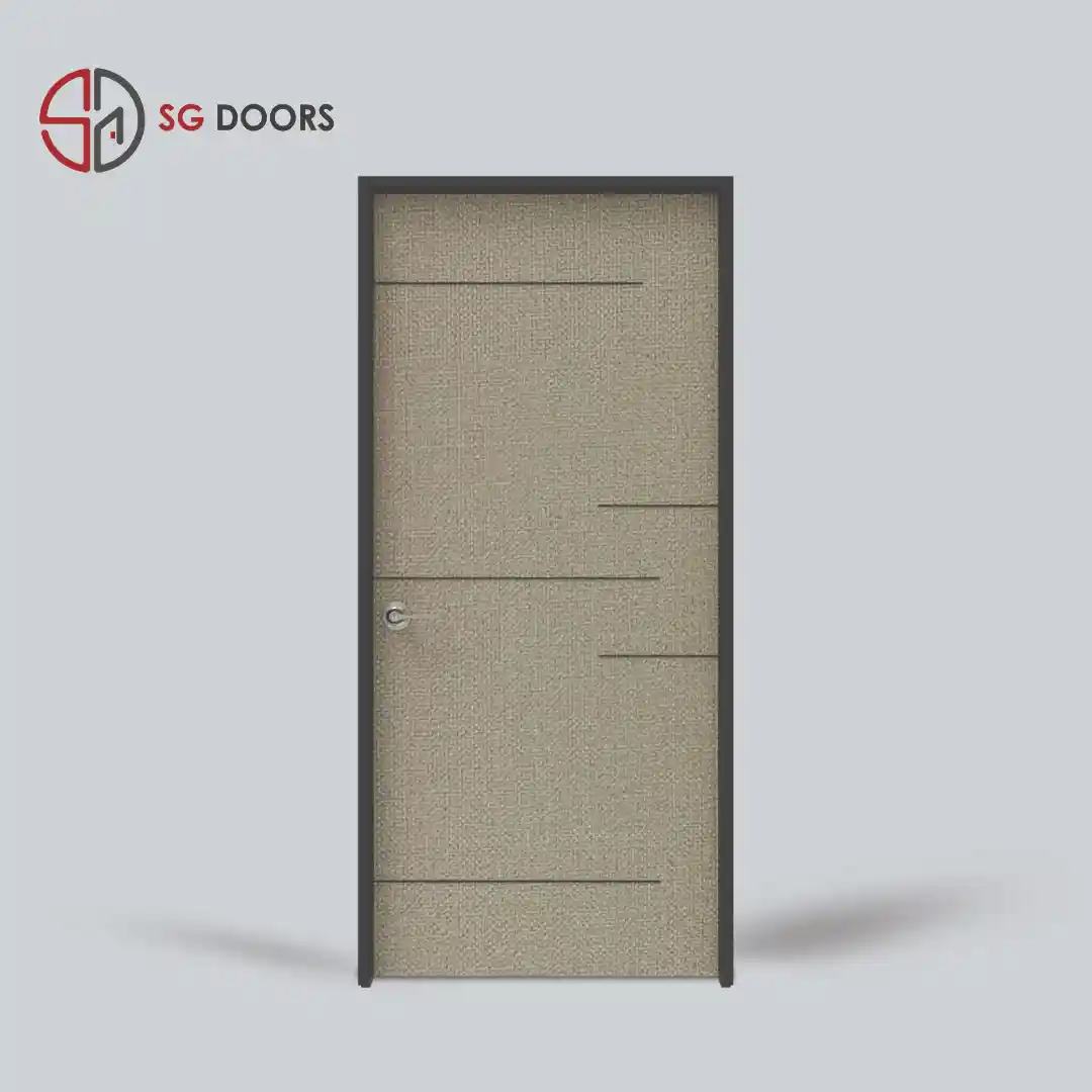 Groove Line Bedroom Door-IA-5808-W-Indian-Walnut