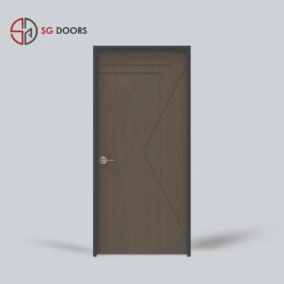 Groove Line Bedroom Door-NV-6677-W-Baloney-Walnut
