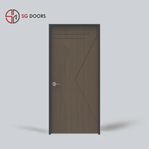 Groove Line Bedroom Door-NV-6677-W-Baloney-Walnut
