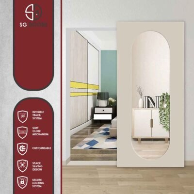 Ghost Sliding Door with Glass Panel3