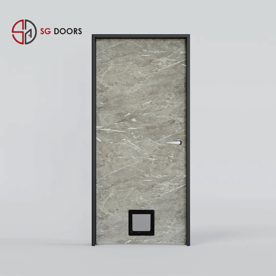 Pet Friendly Laminate Bedroom Door-SHG-6332-P-Crema-Veneto Pet Friendly Laminate Bedroom Door-SHG-6332-P-Crema-Veneto
