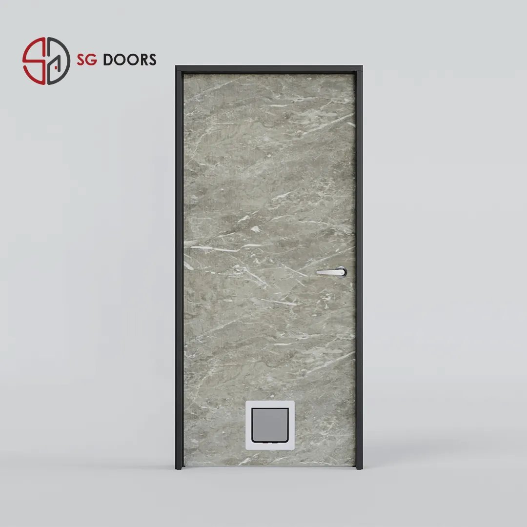 Pet Friendly Laminate Bedroom Door-SHG-6332-P-Crema-Veneto Pet Friendly Laminate Bedroom Door-SHG-6332-P-Crema-Veneto