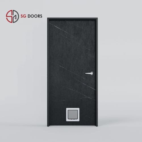 Pet Friendly Laminate Bedroom Door-SHG-6336-P-Black-Greystone