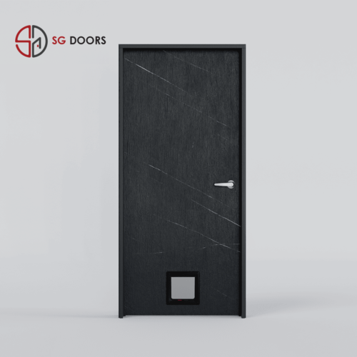 Pet Friendly Laminate Bedroom Door-SHG-6336-P-Black-Greystone