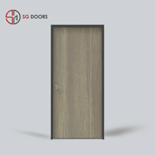 Stainless Steel Strip Bedroom Door-NV-8446-W-Ripped-Wood
