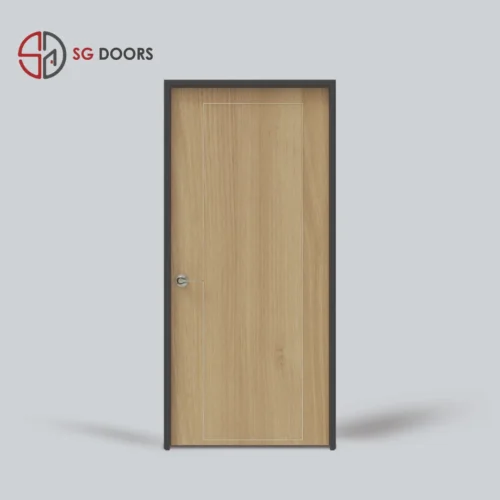 Stainless Steel Strip Bedroom Door-SC-6687-P-Beige-Buckram