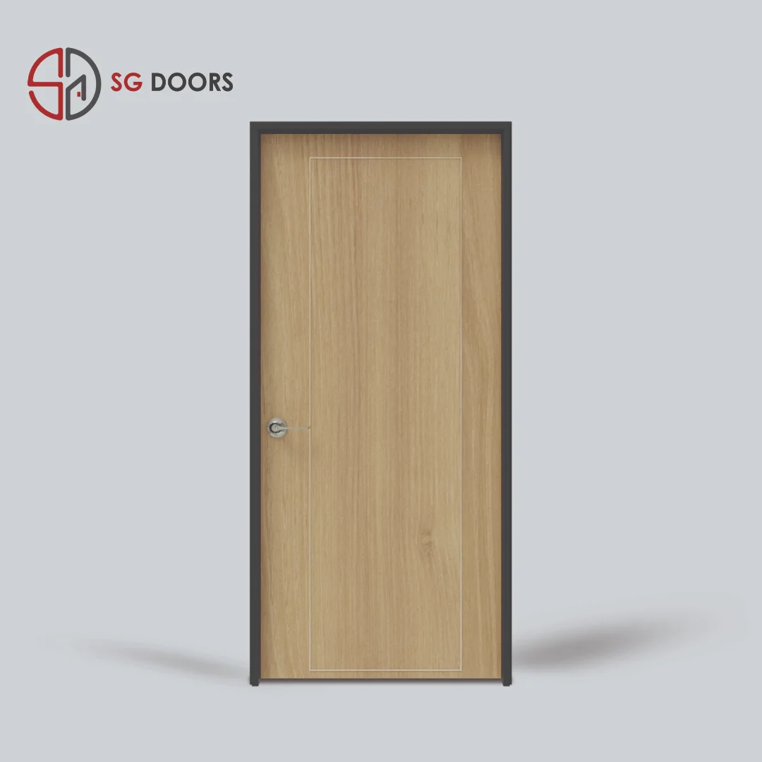 Stainless Steel Strip Bedroom Door-SC-6687-P-Beige-Buckram