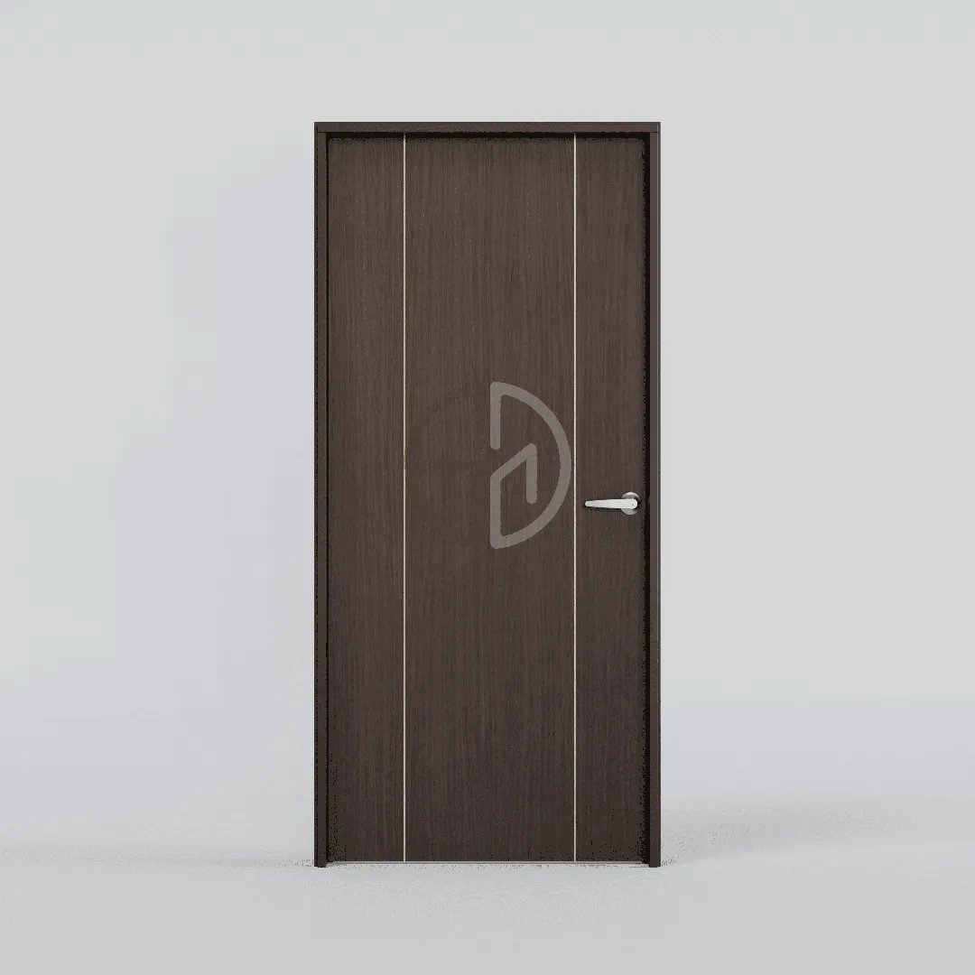 Stainless Steel Strip Bedroom Door-IA-5808-W-Indian-Walnut