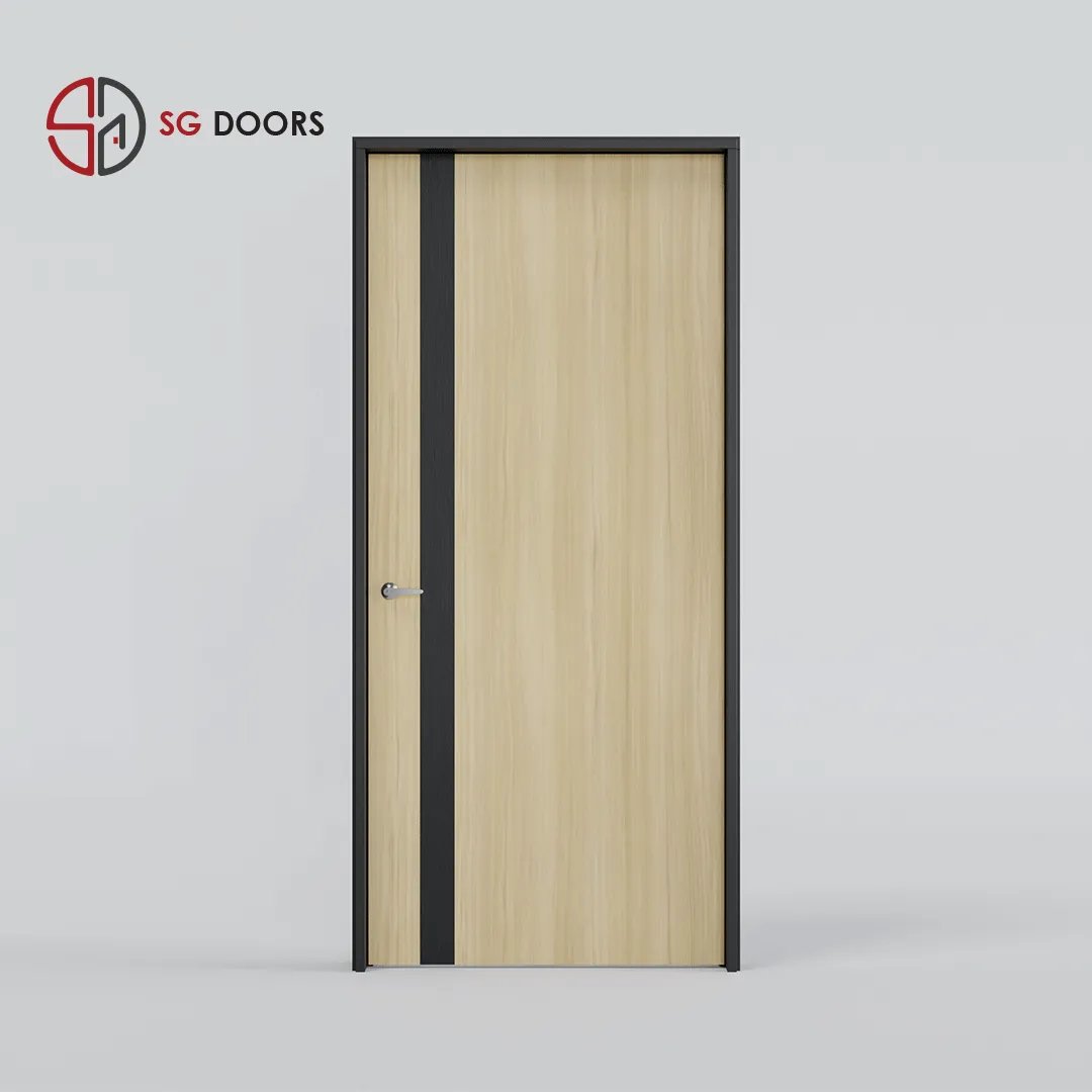 Two Tone Bedroom Door-FO-6903-W-Bleached-Oak & SF-9978-P-Pearl-Black Two Tone Bedroom Door-FO-6903-W-Bleached-Oak & SF-9978-P-Pearl-Black