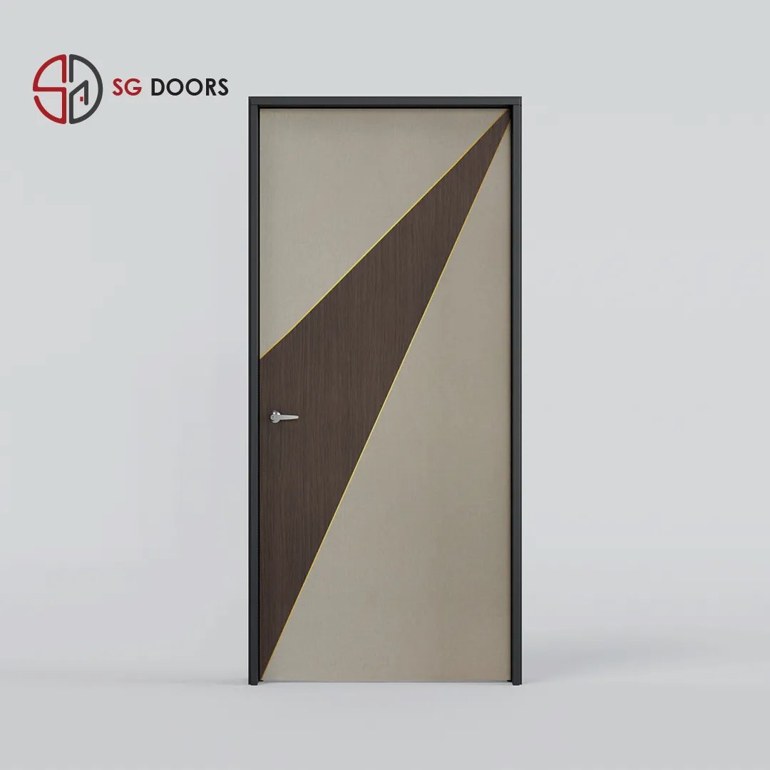 Two Tone Bedroom Door-IA-5808-W-Indian-Walnut &SC-6687-P-Beige-Buckram