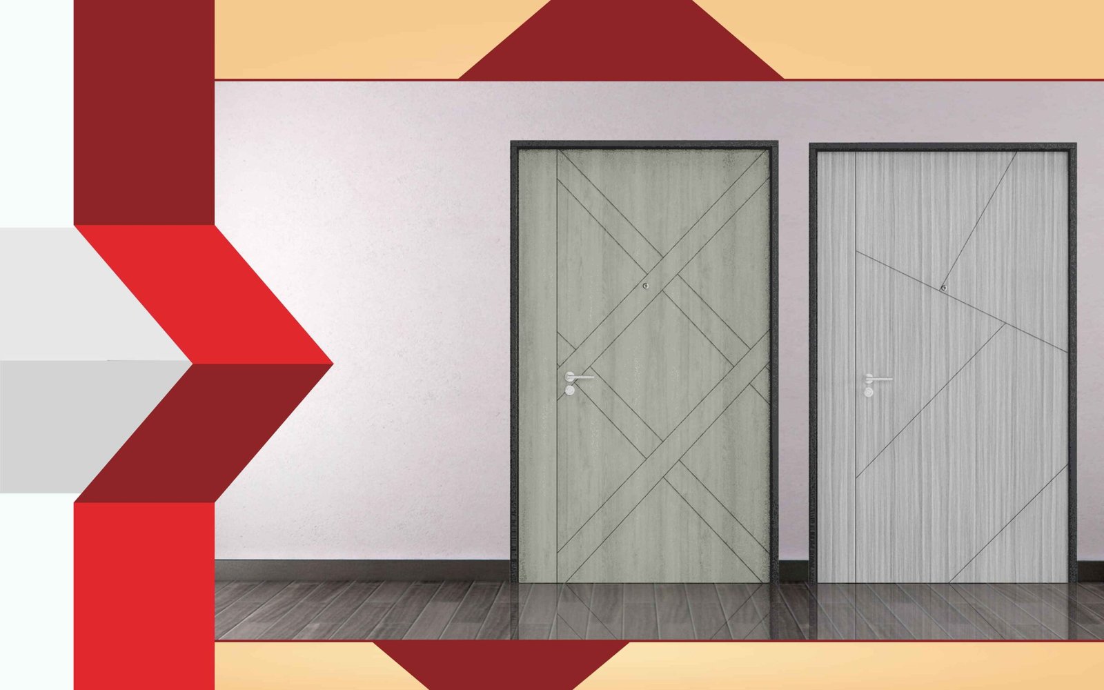 Stylish Groove Line Laminate Door
